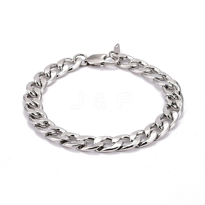 Tarnish Resistant 304 Stainless Steel Curb Chains Bracelets BJEW-JB06273-1