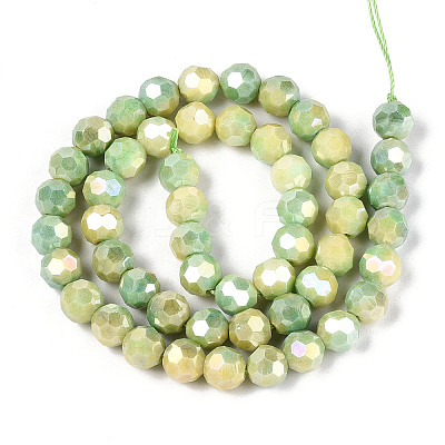 Anti-Tarnish Electroplate Glass Beads Strands EGLA-T021-8mm-15-12-1