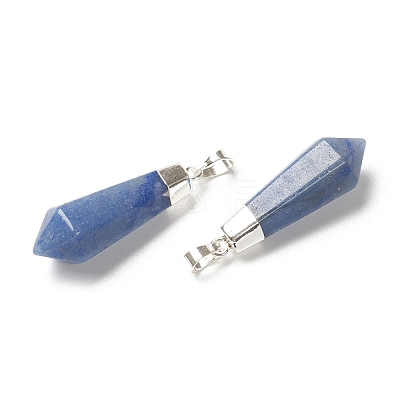 Dyed & Heated Natural Blue Aventurine Pointed Pendants G-P445-E05-1