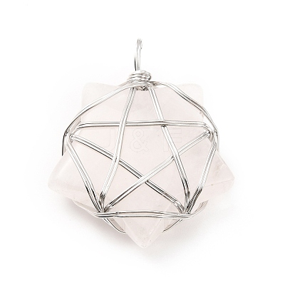 Natural Quartz Crystal Pendants G-D458-07P-06-RS-1