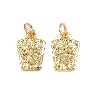 Brass Pave Cubic Zirconia Pendants KK-A269-28G-1