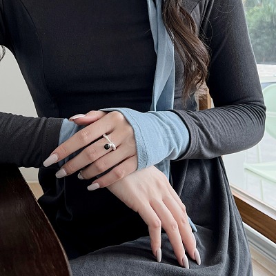 S925 Sterling Silver Open Cuff Ring for Women RJEW-M164-03-1