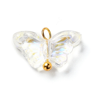 Electroplate Transparent Glass Pendants X1-PALLOY-JF00903-1