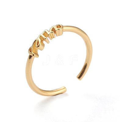 Constellation/Zodiac Sign Brass Cuff Rings RJEW-O042-06G-A-1