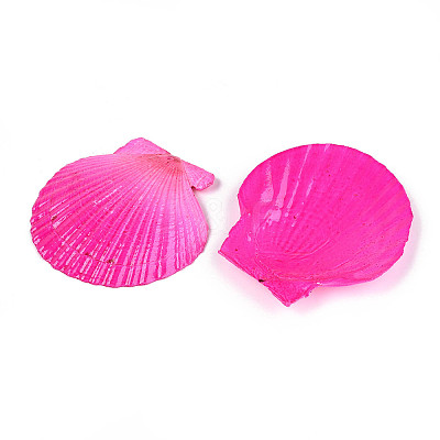 Spray Painted Natural Scallop Shell Big Pendants SSHEL-T017-14A-1