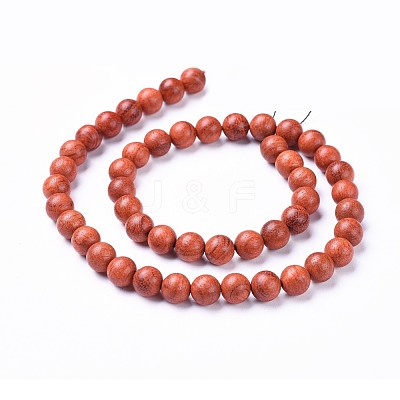 Natural Wood Beads Strands X-WOOD-F008-01-C-1