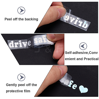 Laser PVC Drive Safe Self Adhesive Car Stickers STIC-WH0013-09B-1