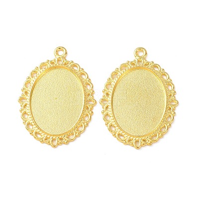 Tibetan Style Oval Alloy Pendant Cabochon Settings LS-TIBEP-Q054-44G-NR-1
