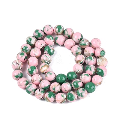 Assembled Synthetic Turquoise and Trochus Shell Beads Strands G-N369-02C-01-1