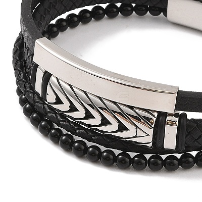 Braided Microfiber Leather Multi-strand Bracelets BJEW-B096-06E-1