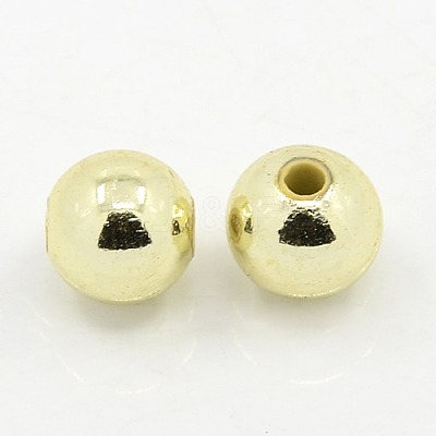 Plating Plastic Acrylic Round Beads PACR-L003-5mm-LG-1