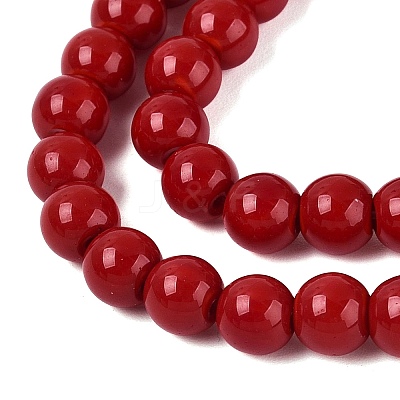 Opaque Solid Color Glass Beads Strands X-GLAA-T032-P6mm-20-1