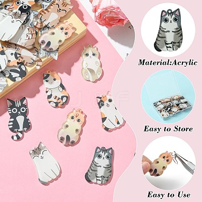 30Pcs 15 Styles Acrylic Pendants OACR-CJ0001-96-1