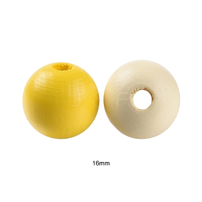 160Pcs 4 Colors Farmhouse Country and Rustic Style Painted Natural Wood Beads WOOD-LS0001-01H-1