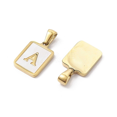 Ion Plating(IP) 304 Stainless Steel Pave Shell Pendants STAS-G327-01G-A-1