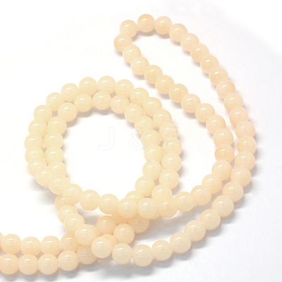 Baking Paint Imitation Jade Glass Round Bead Strands X-DGLA-Q021-6mm-41-1