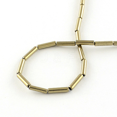 Electroplate Non-magnetic Synthetic Hematite Tube Bead Strands G-S203-10H-1