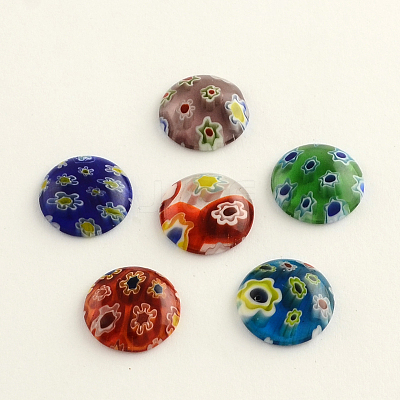 Handmade Millefiori Glass Cabochons LK-R006-08-1