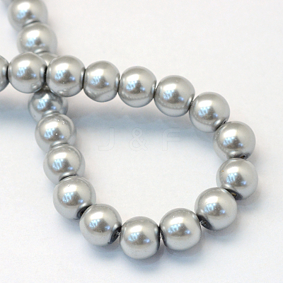 Baking Paint Pearlized Glass Pearl Round Bead Strands X-HY-Q003-4mm-34-1