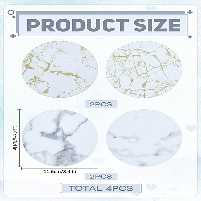 4Pcs 2 Colors PU Leather Cup Mats AJEW-LP0006-24-1