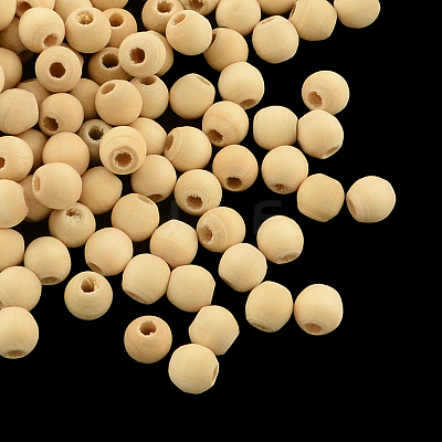 Round Unfinished Wood Beads X-WOOD-R253-12-LF-1