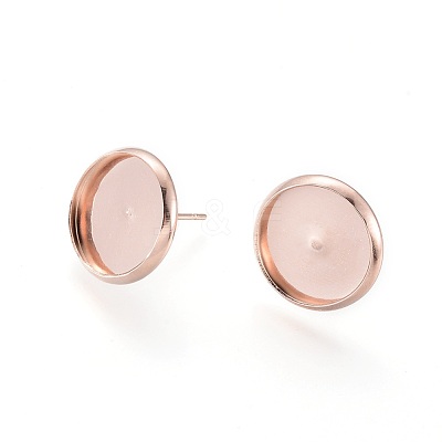 304 Stainless Steel Stud Earring Settings X-STAS-K131-D-01RG-1