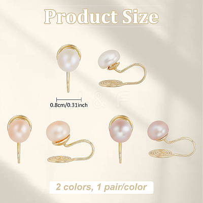 3 Pairs 3 Colors ABS Imitation Pearl Cuff Earrings EJEW-AN0004-65-1