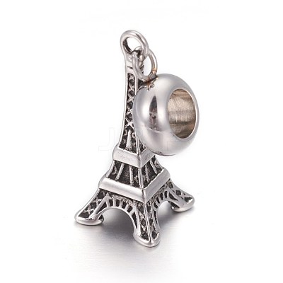 Retro 304 Stainless Steel European Style Dangle Charms OPDL-L013-44AS-1