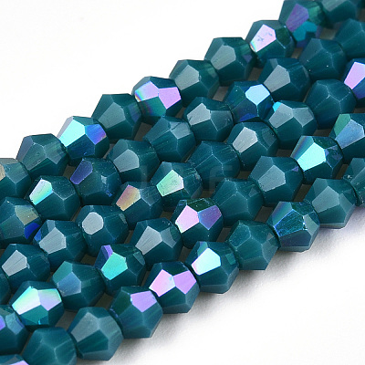 Opaque Solid Color Electroplate Glass Beads Strands LS-EGLA-A039-P2mm-L18-1