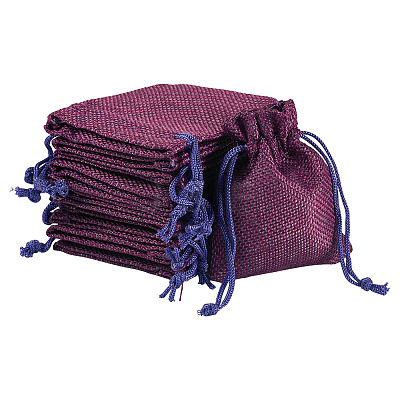 20Pcs Rectangle Polyester Imitation Burlap Packing Pouches Drawstring Bags ABAG-TA0002-02-1