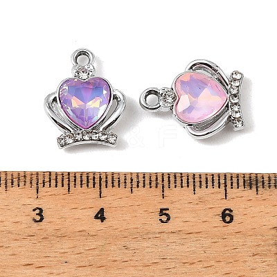 UV Plating Alloy Glass Pendants FIND-K032-07P-1