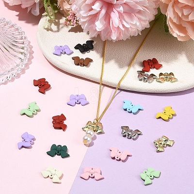 24Pcs 12 Colors Spray Painted Alloy Connector Charms FIND-YW0012-40-1