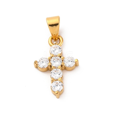 304 Stainless Steel Cubic Zirconia Pendants STAS-C102-01D-G-1