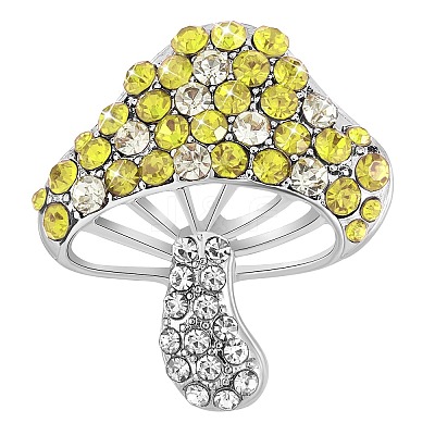 Cubic Zirconia Mushroom Brooch JBR102B-1