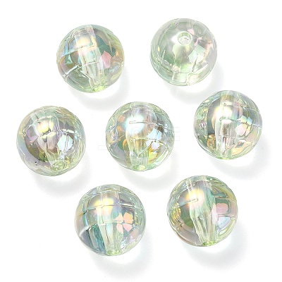Textured UV Plating Rainbow Iridescent Transparent Acrylic Beads OACR-C007-09D-1