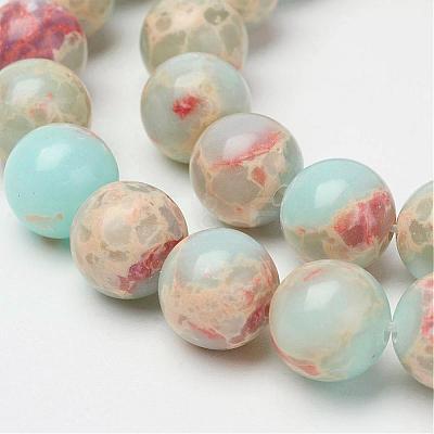 Synthetic Aqua Terra Jasper Beads Strands G-P237-02-6mm-1