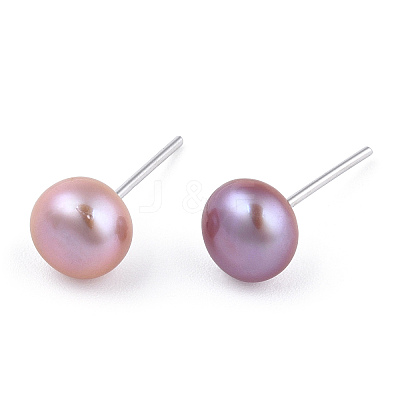 Dyed Natural Pearl Stud Earrings PEAR-N020-06C-1