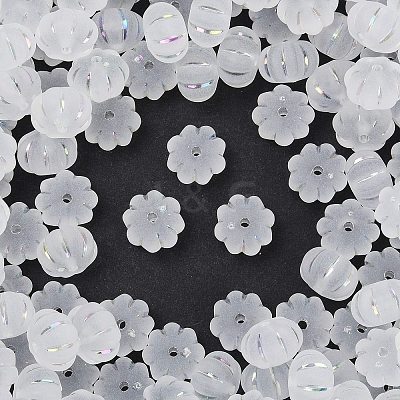 Frosted Transparent Acrylic Beads OACR-P029-03B-06-1