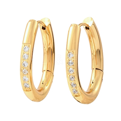 304 Stainless Steel & Crystal Rhinestone Hoop Earrings SA-G003-01G-1