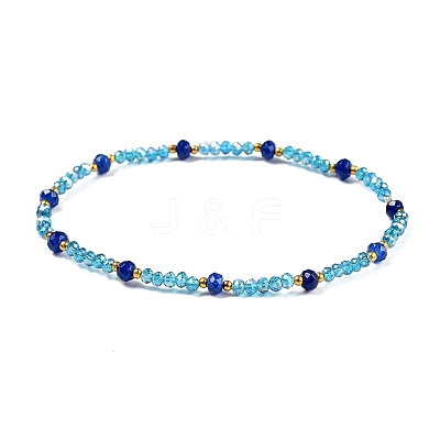 Electroplate Glass Beaded Stretch Bracelets BJEW-JB05337-M-1
