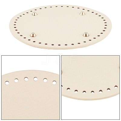 PU Leather Flat Round Bag Bottom FIND-PH0016-001I-1