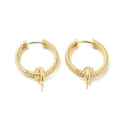 Brass Ring Hoop Earring Findings KK-G434-03G-1