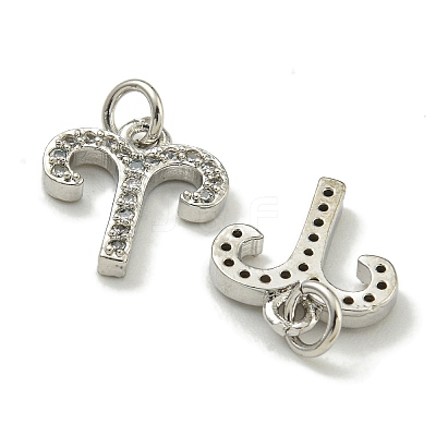 Rack Plating Brass Micro Pave Cubic Zirconia Pendants KK-K386-02G-P-1