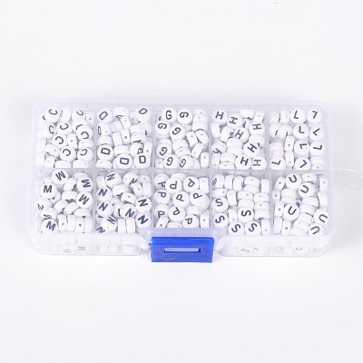1 Box Letter Acrylic Beads SACR-X0012-B-1