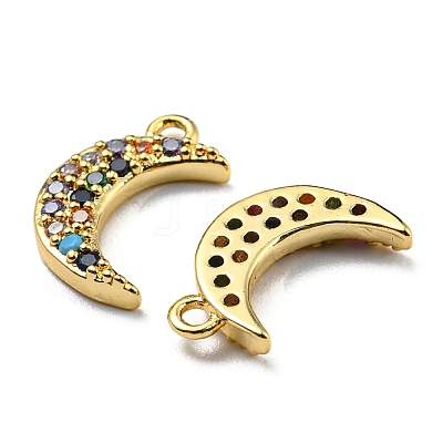 Brass Cubic Zirconia Charms KK-O119-08G-1