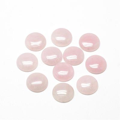 Natural Rose Quartz Cabochons G-R416-8mm-48-1