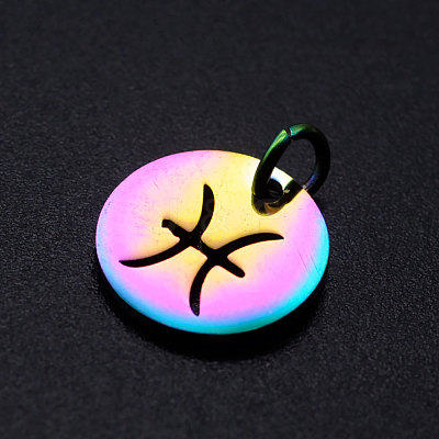 Rainbow Color Ion Plating(IP) 201 Stainless Steel Charms STAS-Q201-JN166-12-1