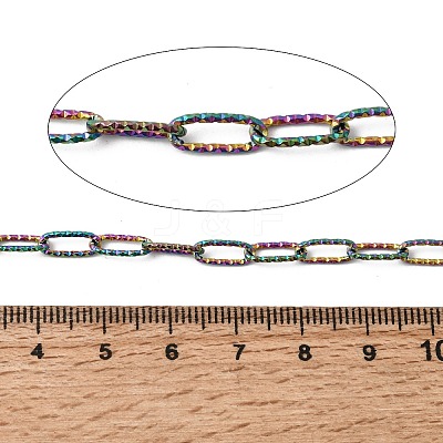 304 Stainless Steel Textured Paperclip Chains CHS-P029-01RC-1