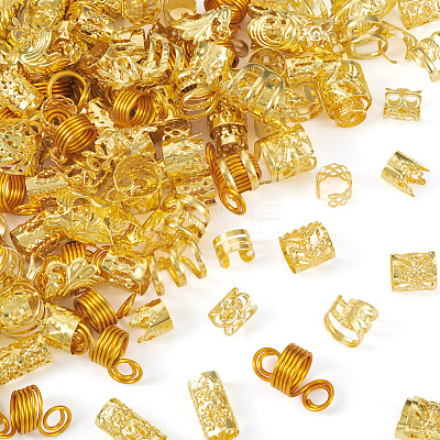 170Pcs 17 Styles Iron Hair Coil Cuffs OHAR-TA0001-12G-1