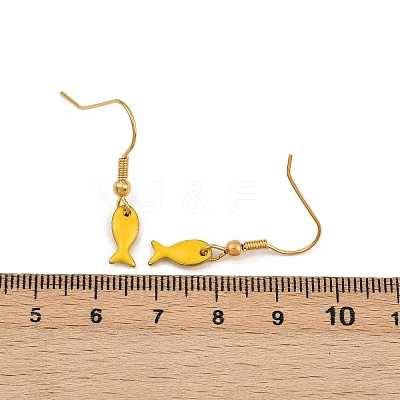 Ocean Series 304 Stainless Steel Enamel Dangle Earrings EJEW-K017-01E-G-1